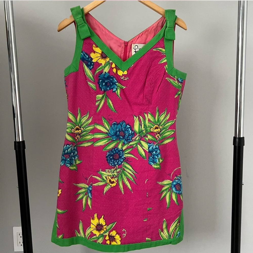 Lilly Pulitzer - Vintage 90s Shift Bow Mini Dress
